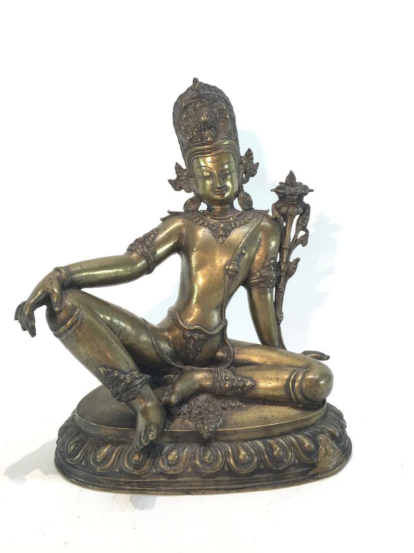 Antique Bronze Sculpture Indra Buddha (1 of 4)