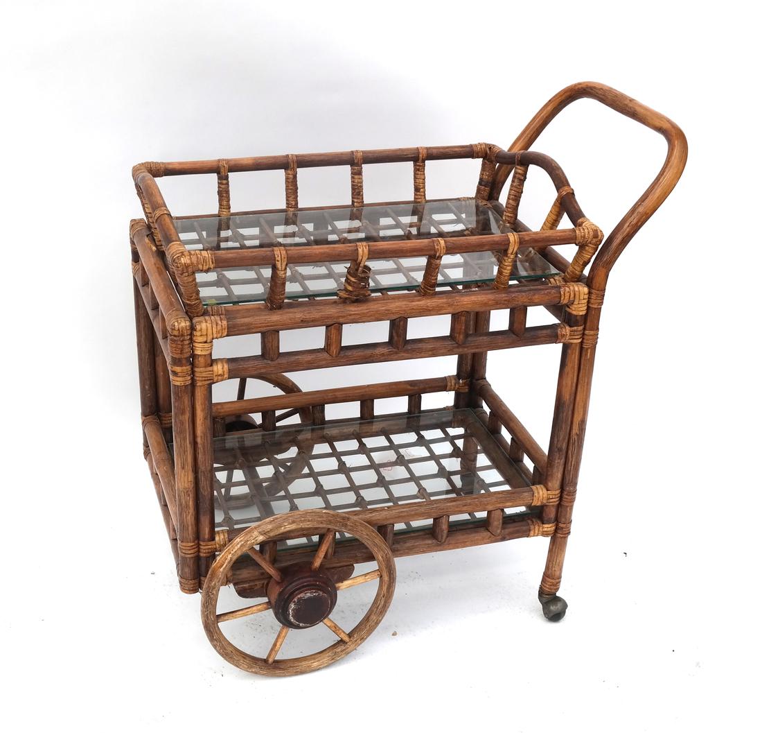 Rattan Two-Tier Tea Cart (1 of 6)