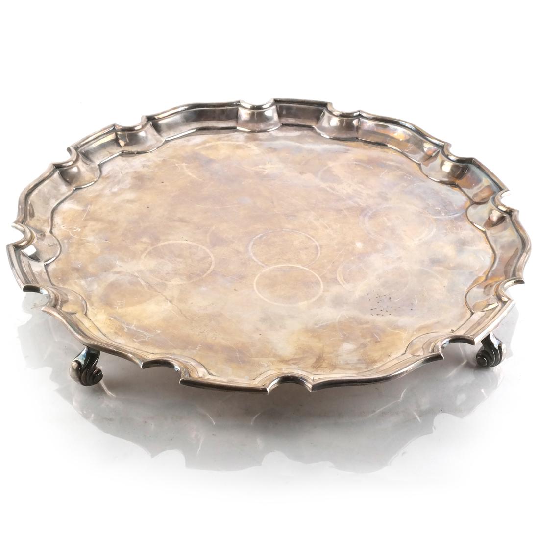 English Birmingham Silver Salver/Footed Tray (1 of 5)
