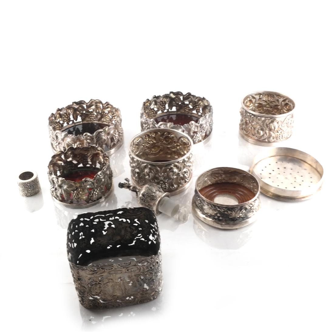 Collection Silver Coasters, Stoppers, Etc (1 of 6)