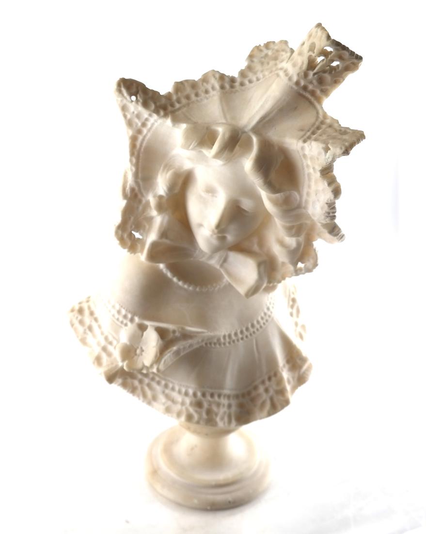19th C. Alabaster Female Bust (1 of 6)