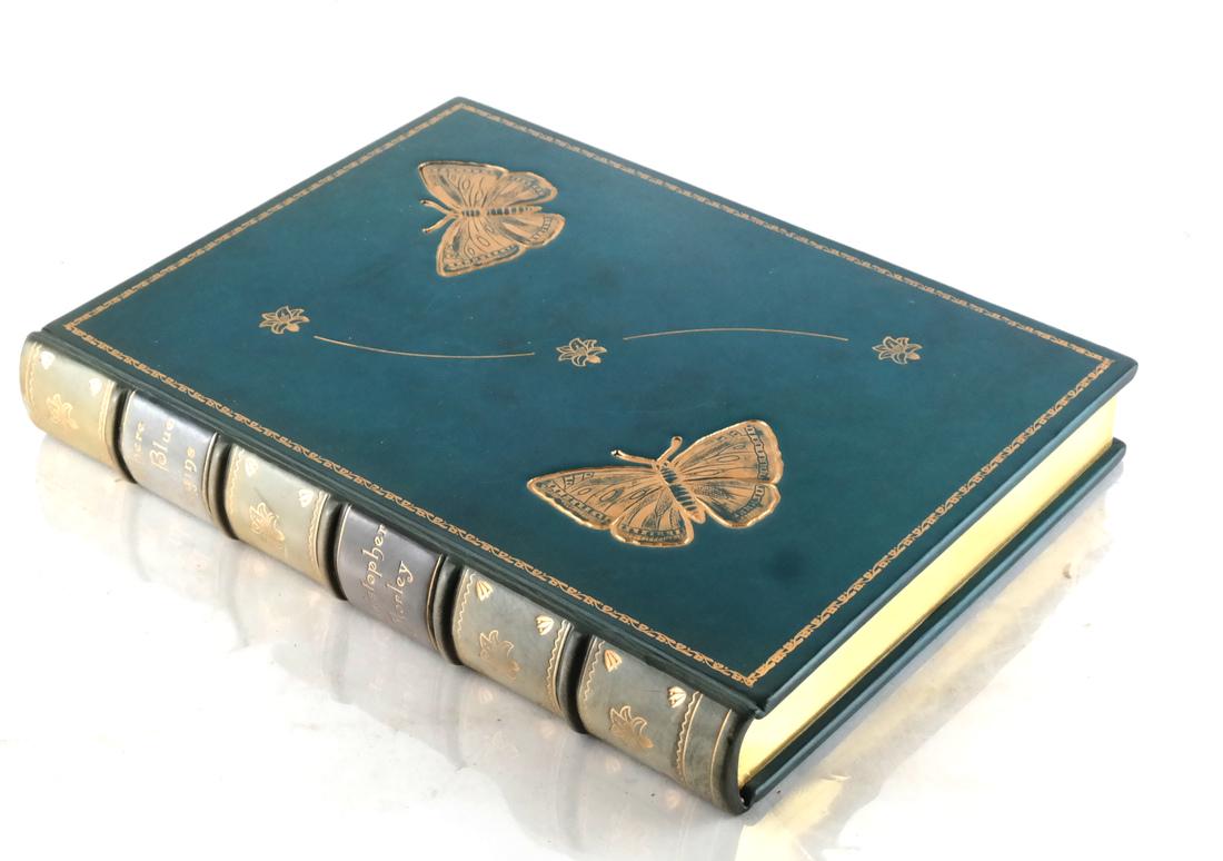 Books: C. Morley, "Where the Blue Begins": Morley, Christopher, Ullustrated by Bernard Rackham. "Where the Blue Begins." NY: Doubleday, Page & Co. 1922. Gilt edge; tooled, dyed and engraved leather binding.