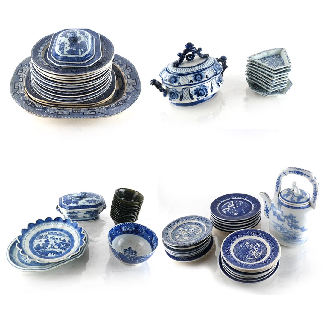 Large Group English Blue/White China (1 of 5)