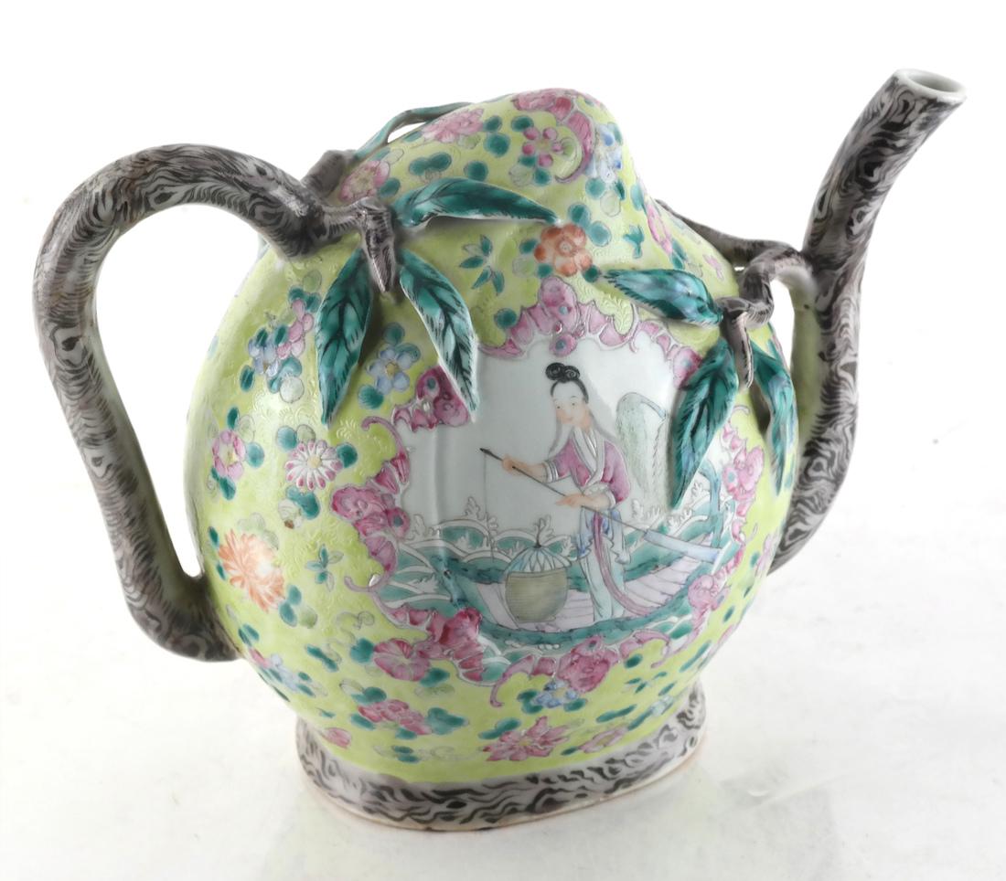 Chinese Cadogan Porcelain Famille Jaune Teapot (1 of 6)