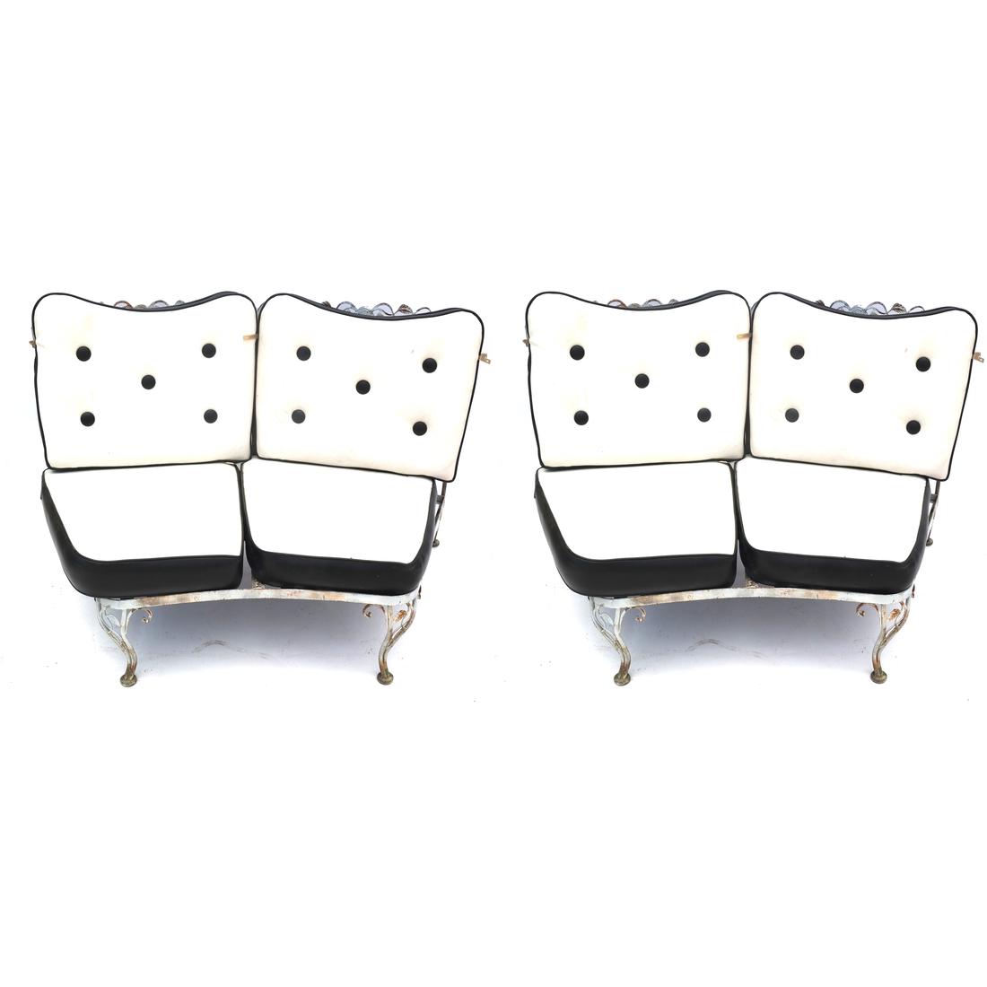 Pair of Two-Seat Demiline Settees: En suite with Lots 782-787. [25 x 48 x 30 inches].