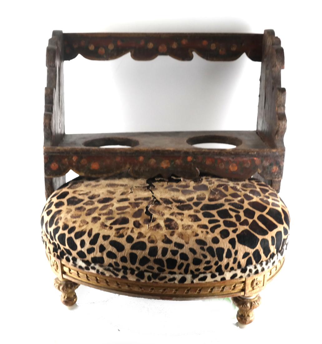 French Style Stool and Hanging Rack (1 of 3)