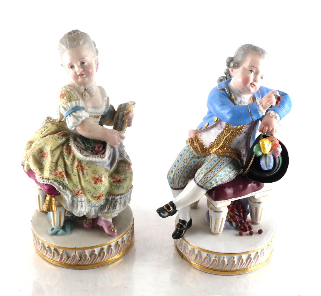 Pair Meissen Sculptures of Children (1 of 6)