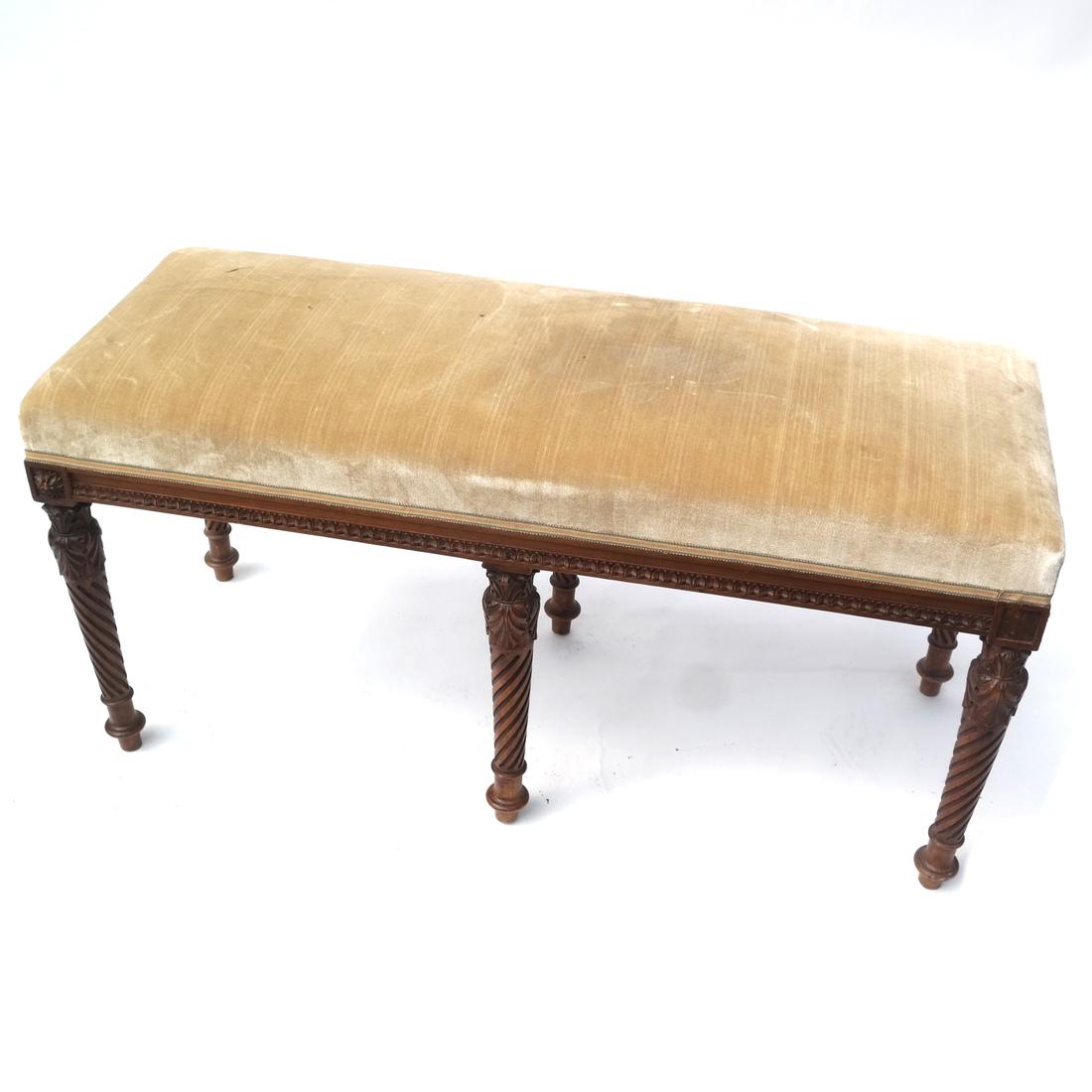 Regency-Style Upholstered Bench (1 of 4)