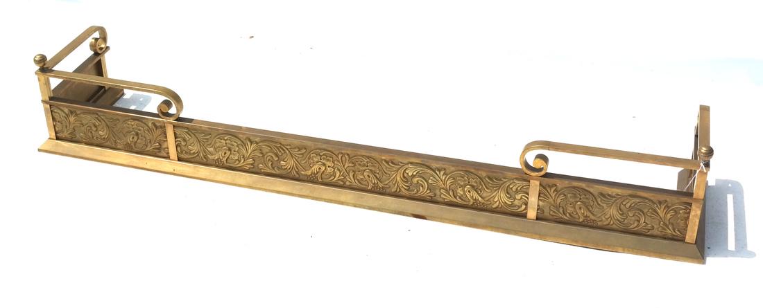Arts and Crafts-Style Brass Fire Fender: [9 3/4 x 57 3/4 x 12 inches].