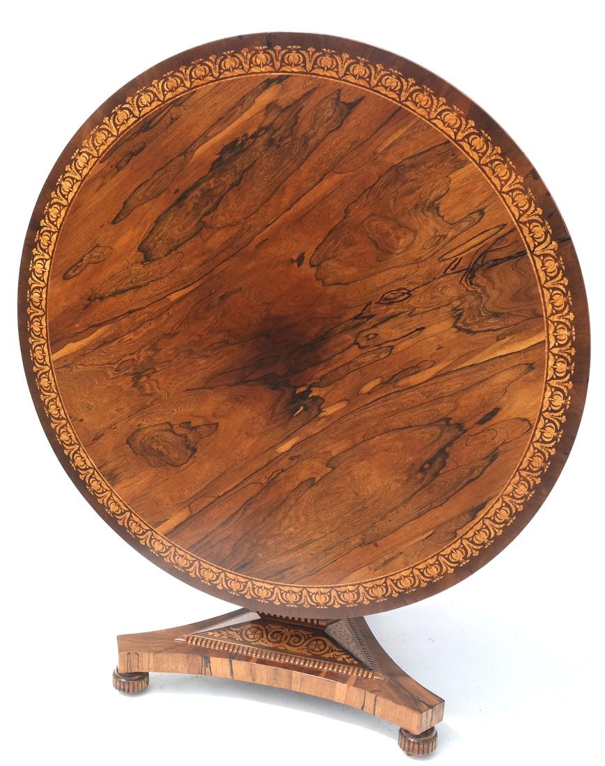 Regency Inlaid Decorated Breakfast Table (1 of 9)