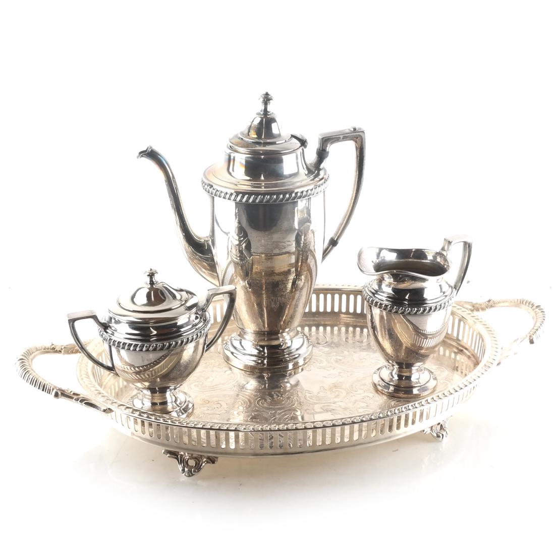 Four Piece Silver Plate Tea Service (1 of 6)