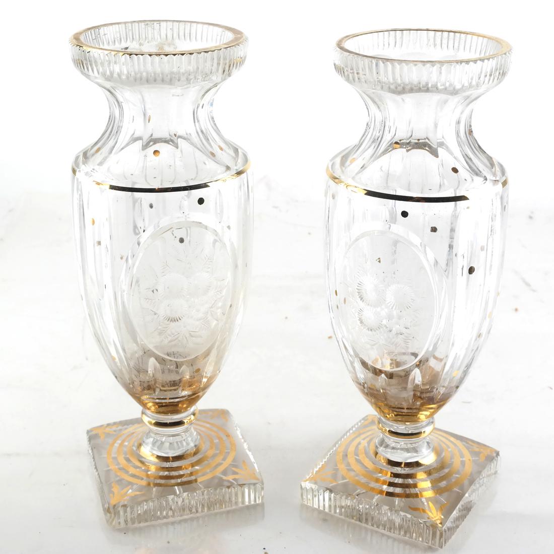 Pair of Bohemian Cut Glass Vases (1 of 5)