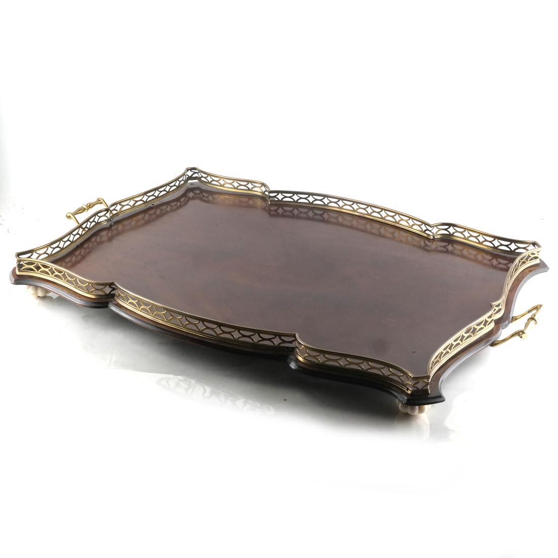 English Brass Galleried Butler's Tray (1 of 5)