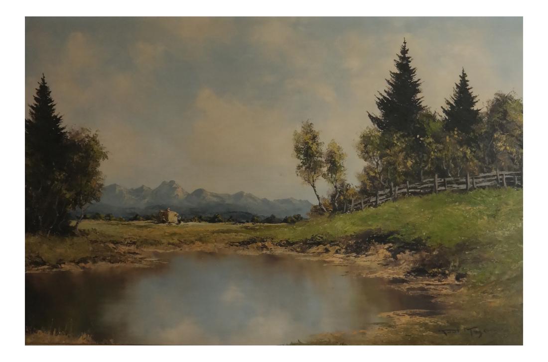 T. Mason, River Landscape - Oil on Canvas (1 of 6)