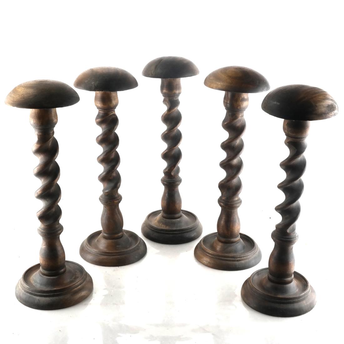 27 Wood Hat-Wig Stands (1 of 4)