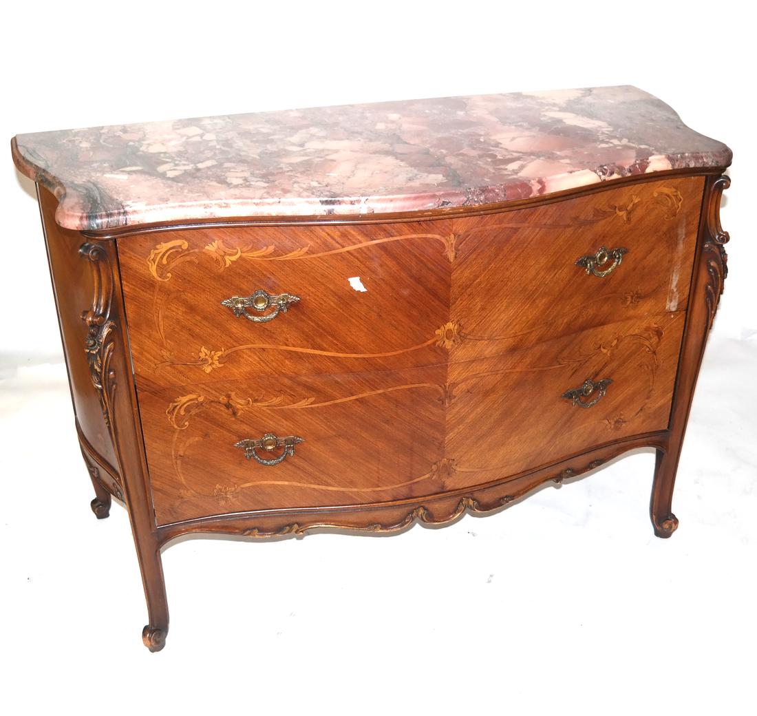 French Louis XV-Style Serpentine Commode (1 of 6)