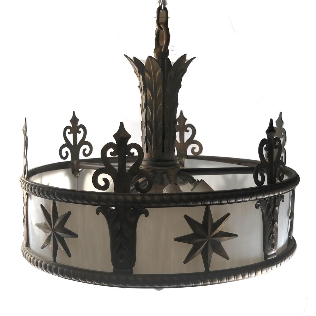 Art Deco Slag Glass Chandelier (1 of 5)