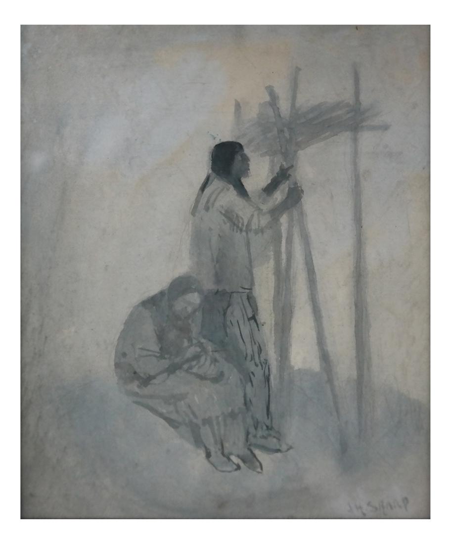 John Henry Sharp Indian Painting (1 of 4)