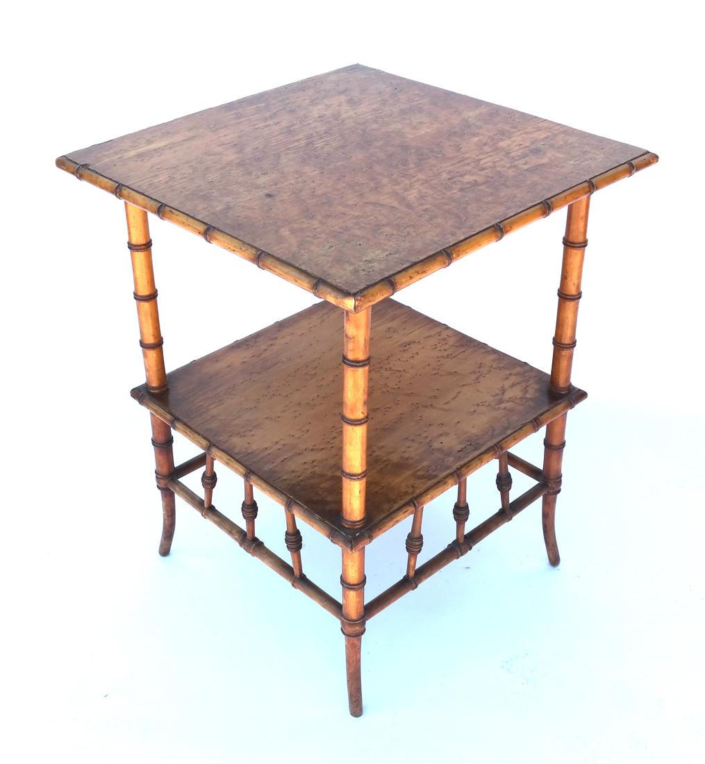 Faux Bamboo Two-Tier Table (1 of 4)