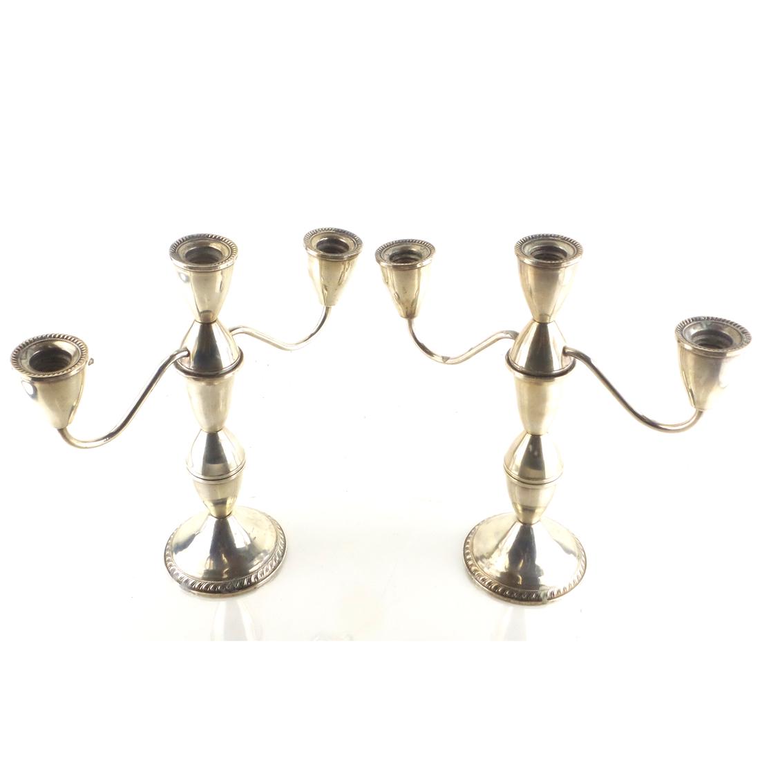 Pair Silver Weighted Candlesticks (1 of 5)