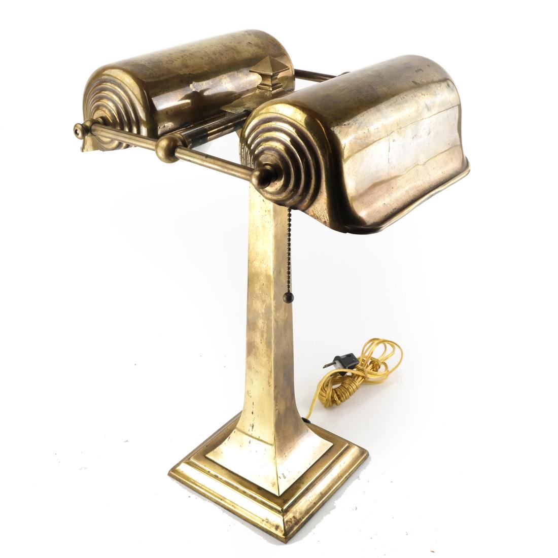 Double Brass Desk/Student Lamp (1 of 6)