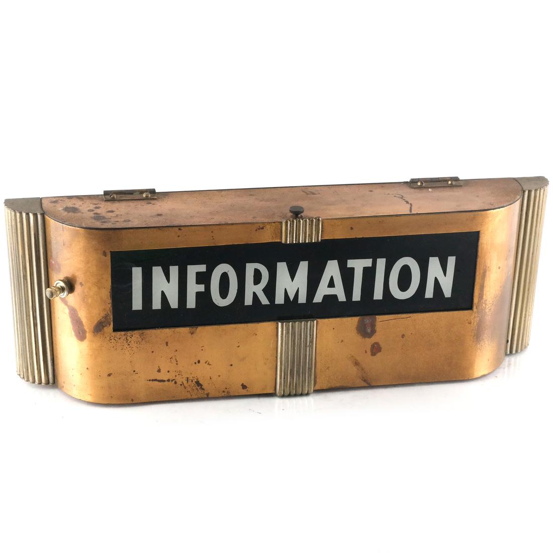 Art Deco Bronze Illuminated Sign (1 of 5)