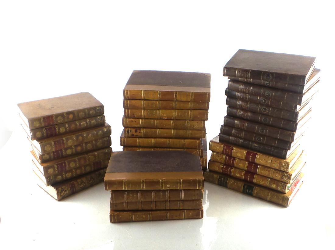 Lot of 34 French Leather Bound Books (1 of 1)
