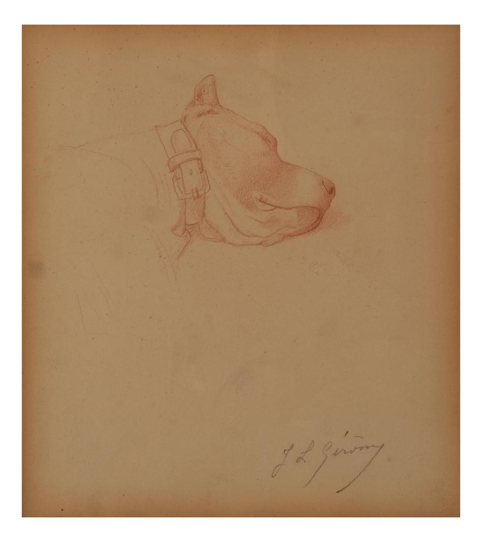 Gerome Dog's Head Chalk Drawing (1 of 6)