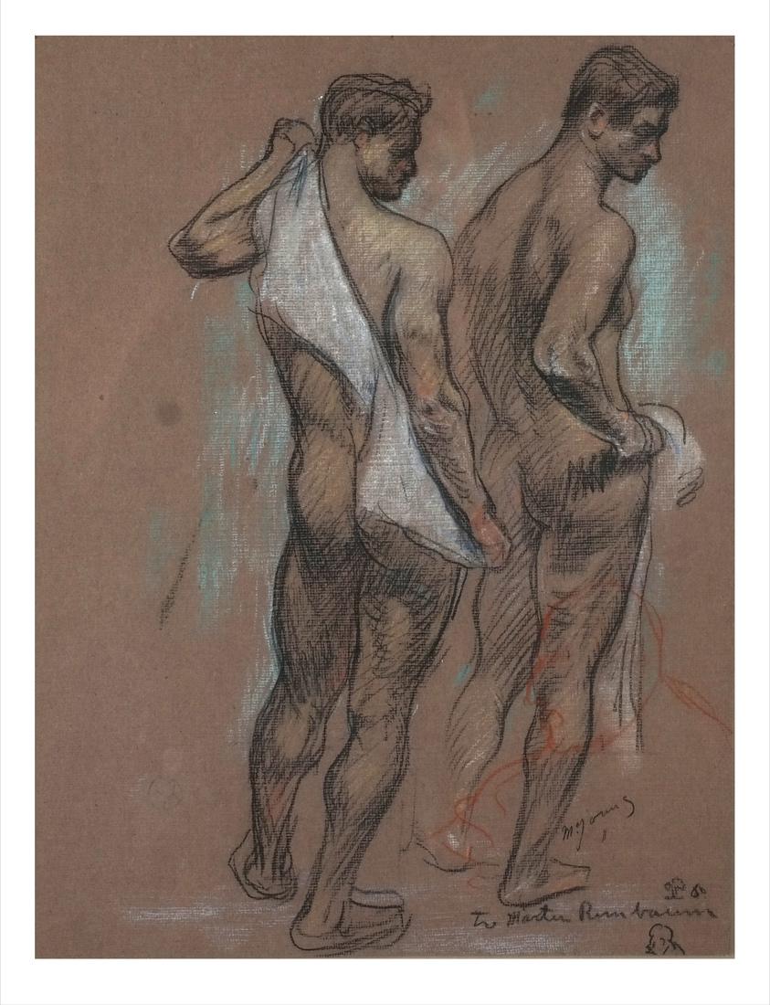 M. Young Male Bathers Chalk on Paper (1 of 6)