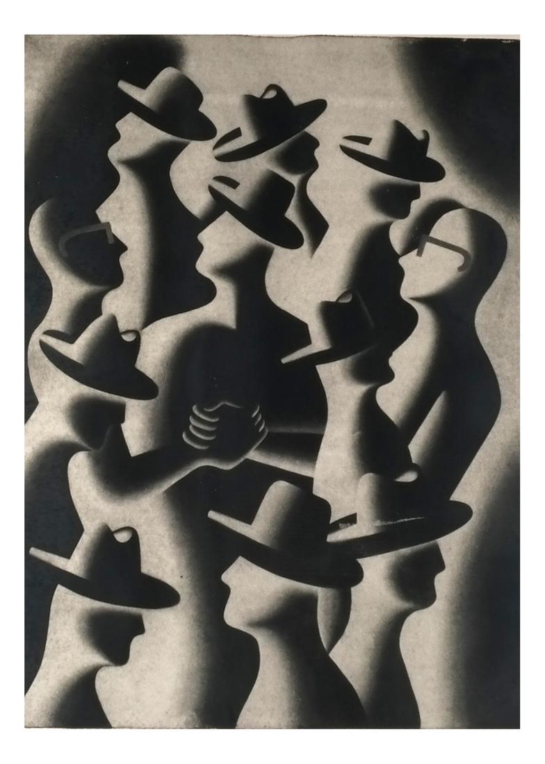 Mark Kostabi "Men In Hats" Silkscreen (1 of 6)
