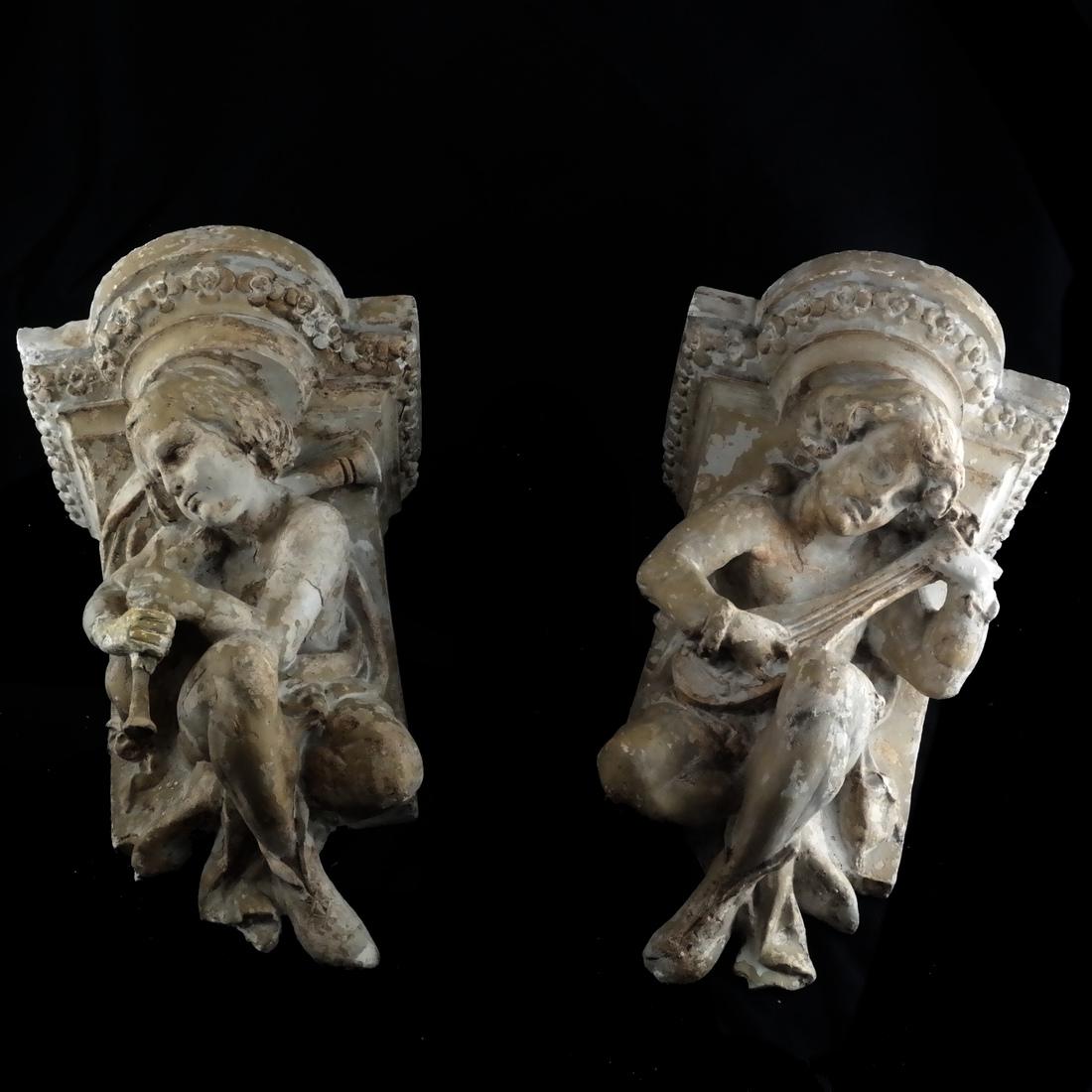 Pair Medieval-Style Beaux Arts Brackets (1 of 4)