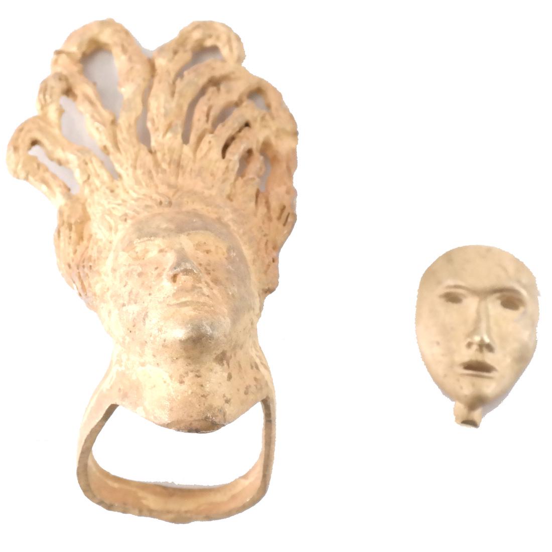 Edith Borax Morrison 14k Ring and Cast Mask (1 of 5)