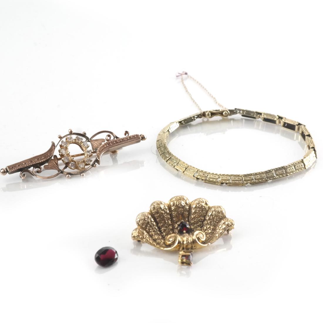 14k Victorian Bracelet, Pin, & 14k Pin (1 of 6)