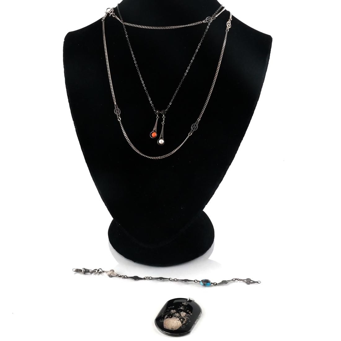 4 Sterling Items, Incl. Necklace, Chain (1 of 4)