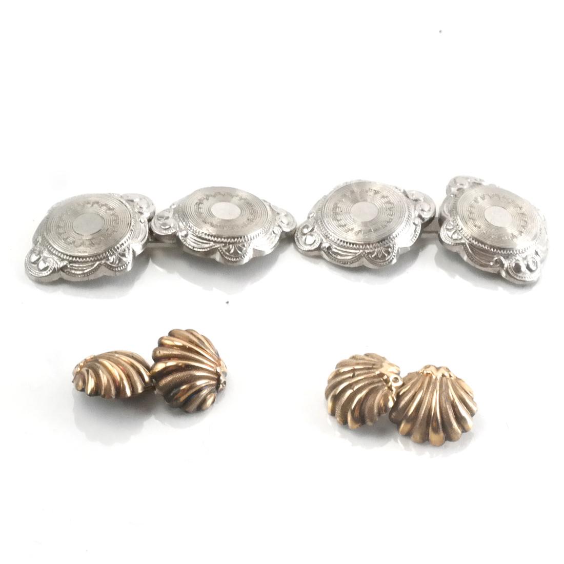 Two Pairs Cufflinks, Platinum, Gold (1 of 4)