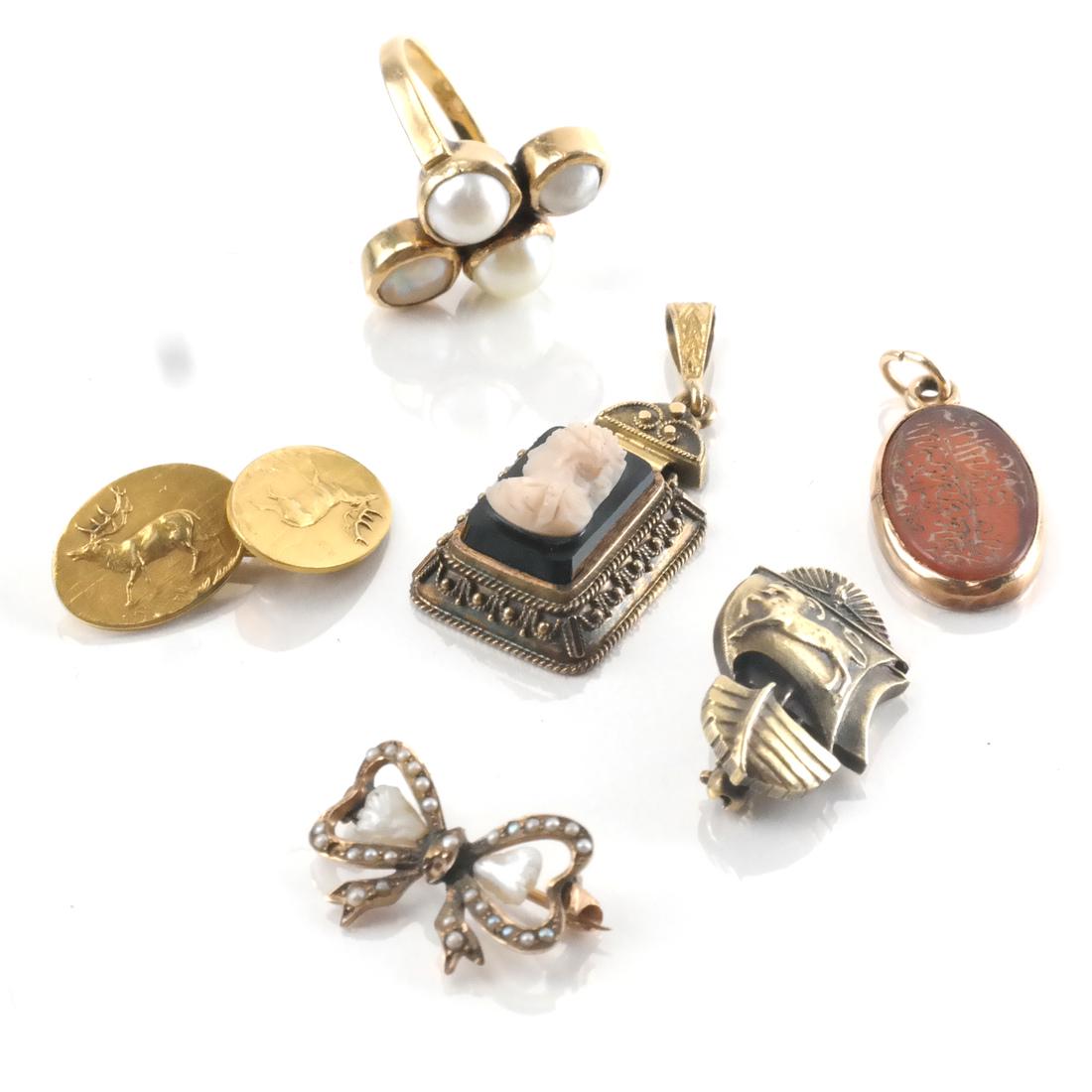 Lot of 6 Asst'd 14k Gold Articles (1 of 7)