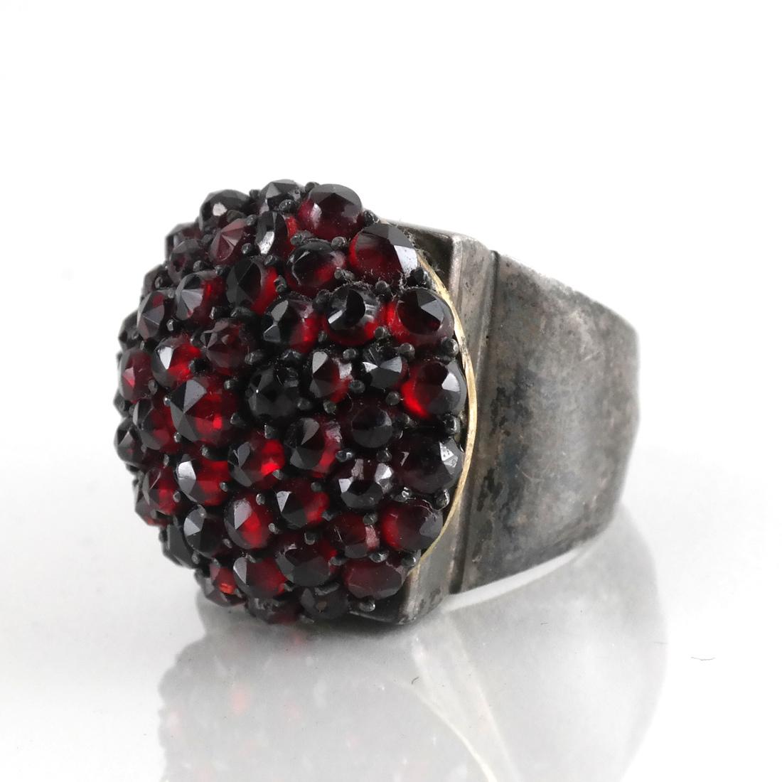 Garnet, Silver & Brass Ring (1 of 5)