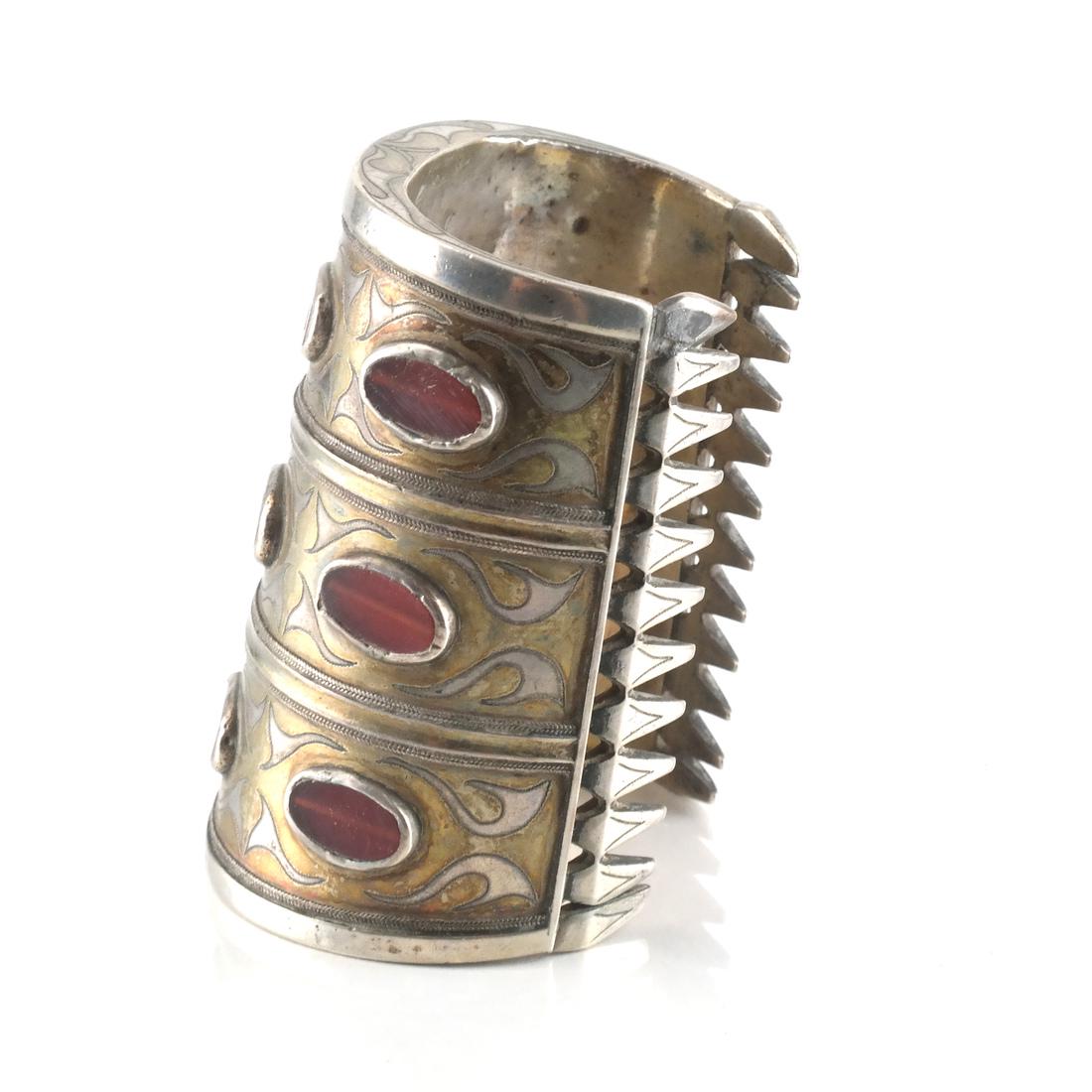 Antique Afghan/Central Asian Silver Jeweled Cuff (1 of 5)