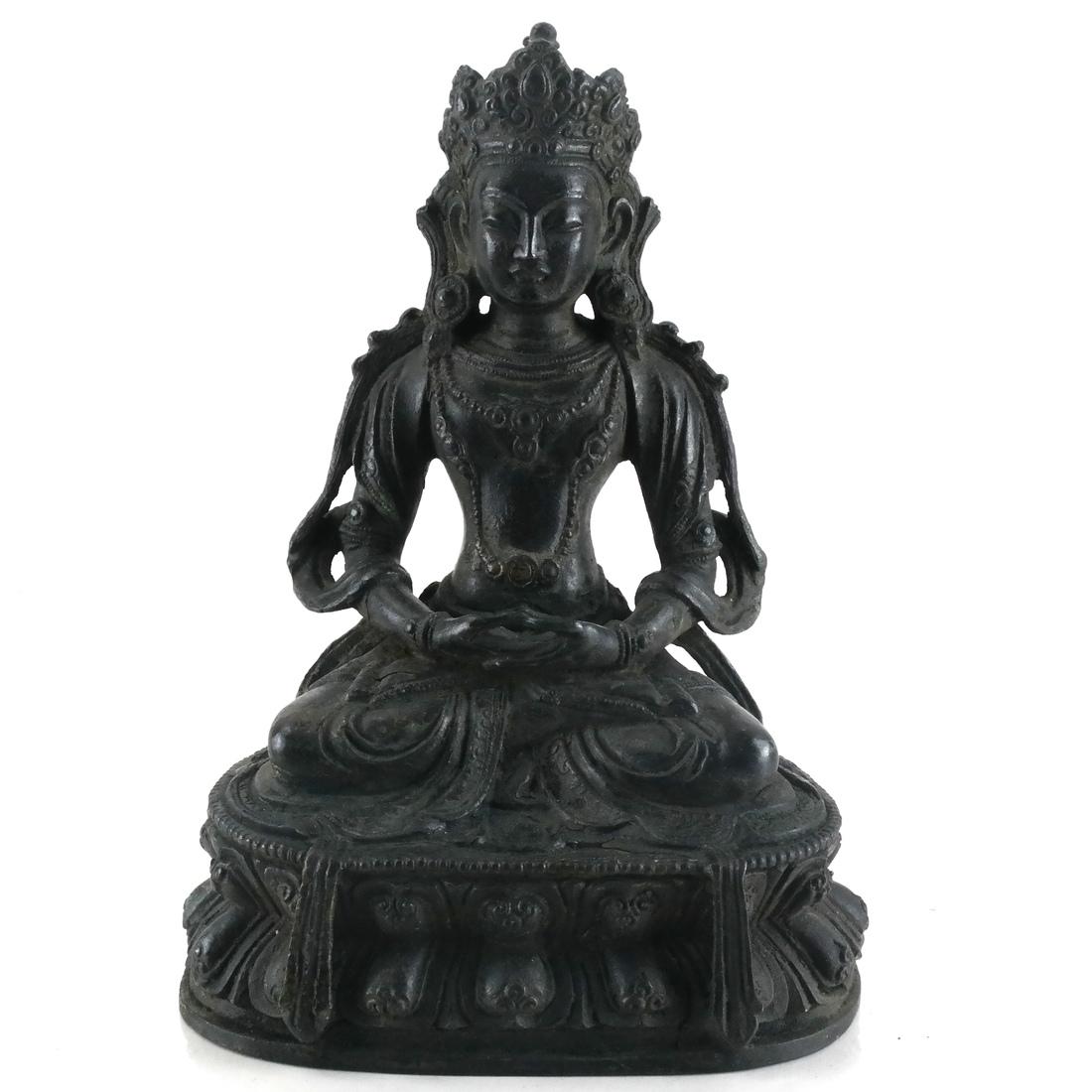 No. Indian Bronze Seated Buddha (1 of 7)