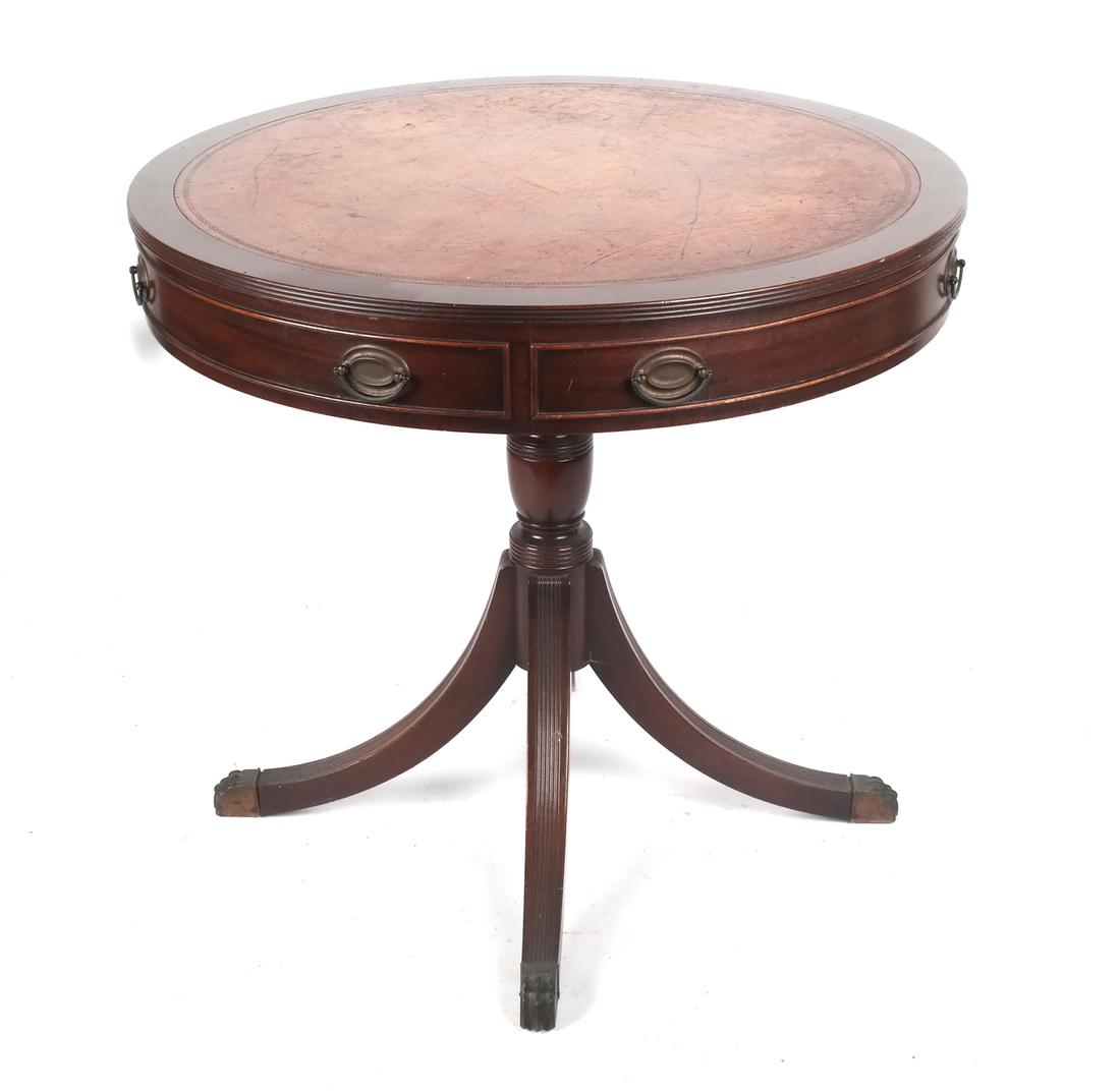 Leather Top Drum Table by Kittinger NY (1 of 6)