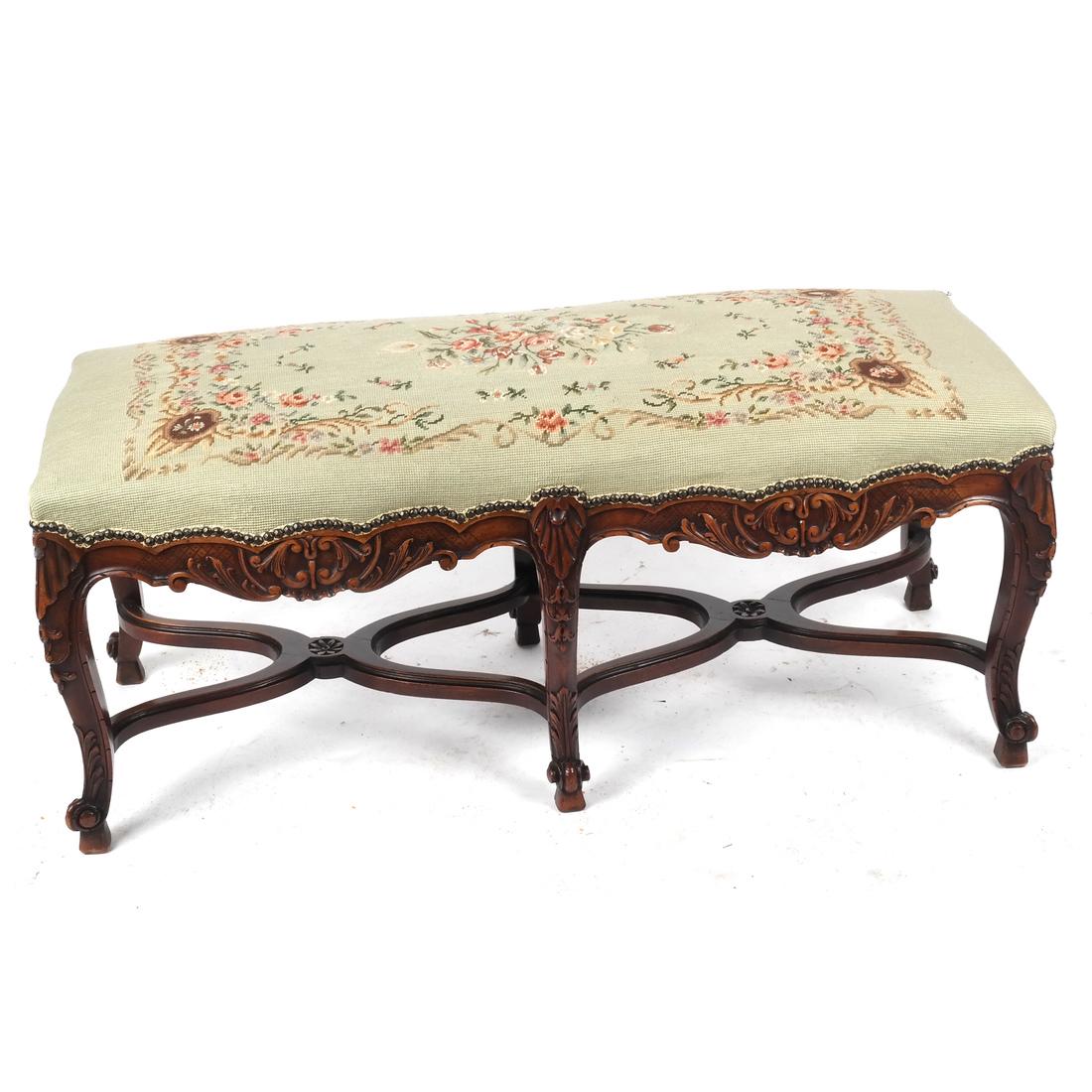 French Style Needlepoint Bench (1 of 5)