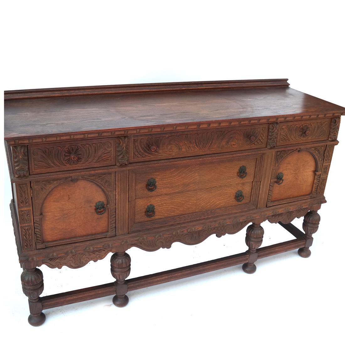 20th Century Oak Carved Sideboard. (1 of 7)