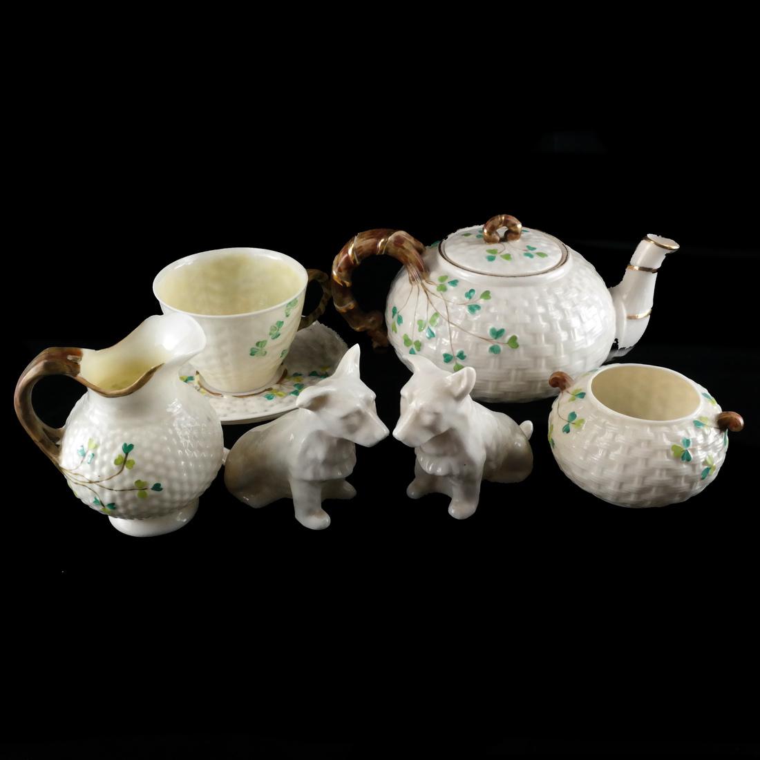 Belleek Tea Set & Two Dogs (1 of 6)