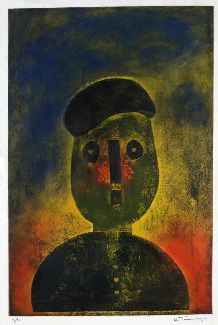 Rufino Tamayo Monoprint Man W/ Hat (1 of 6)