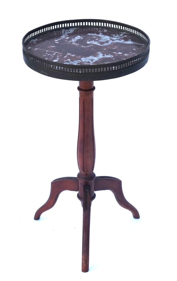 French-Style Rouge Marble Candlestand (1 of 5)