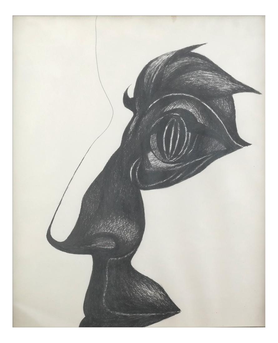 Hedda Sterne - Profile, Ink Drawing (1 of 4)