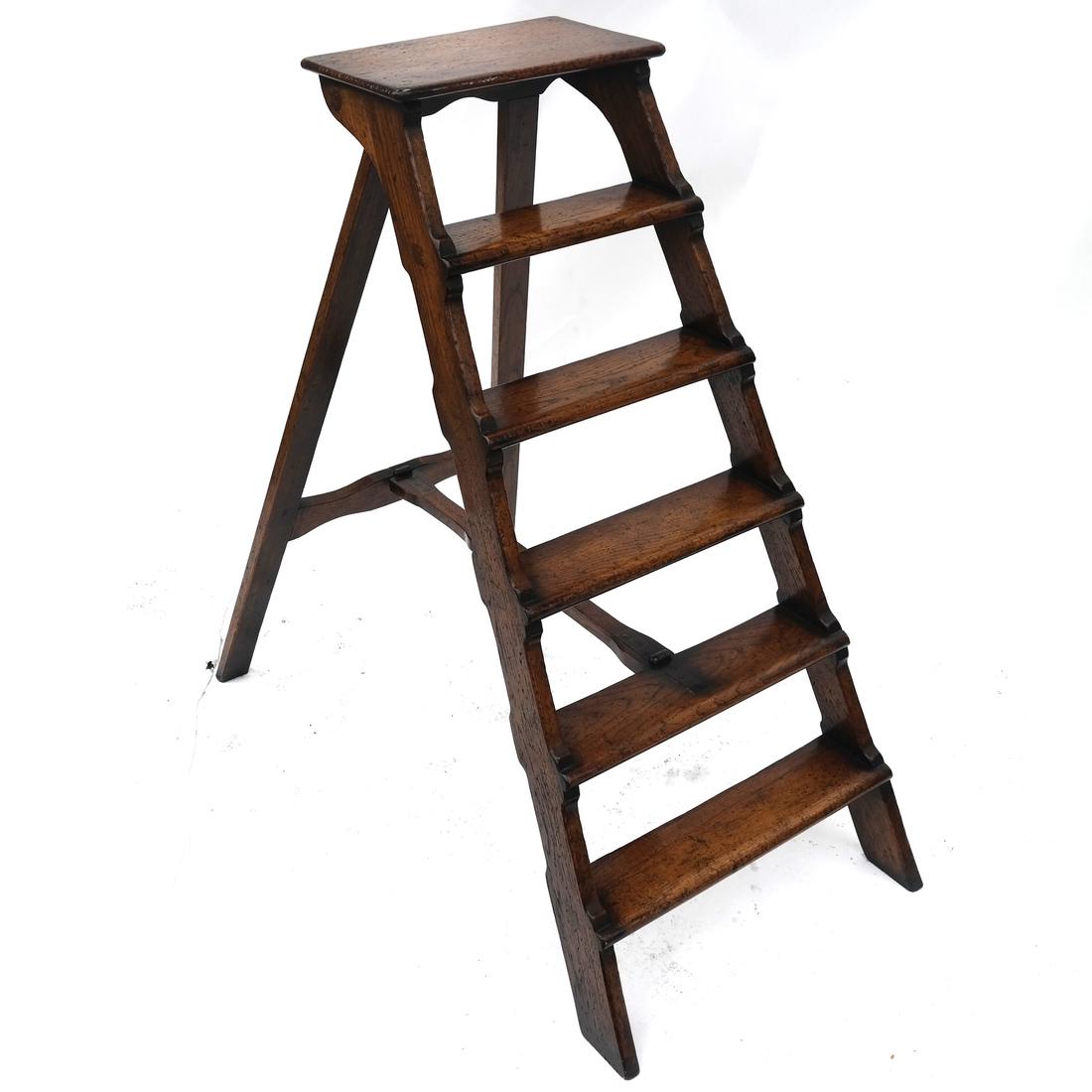 Oak Library Folding Ladder (1 of 4)