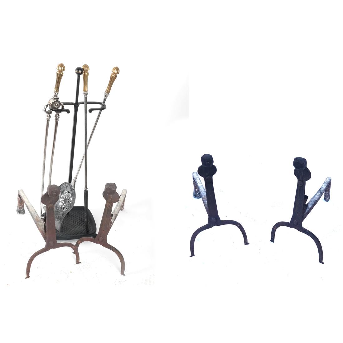 Pair of Andirons, Fire Tools (1 of 7)