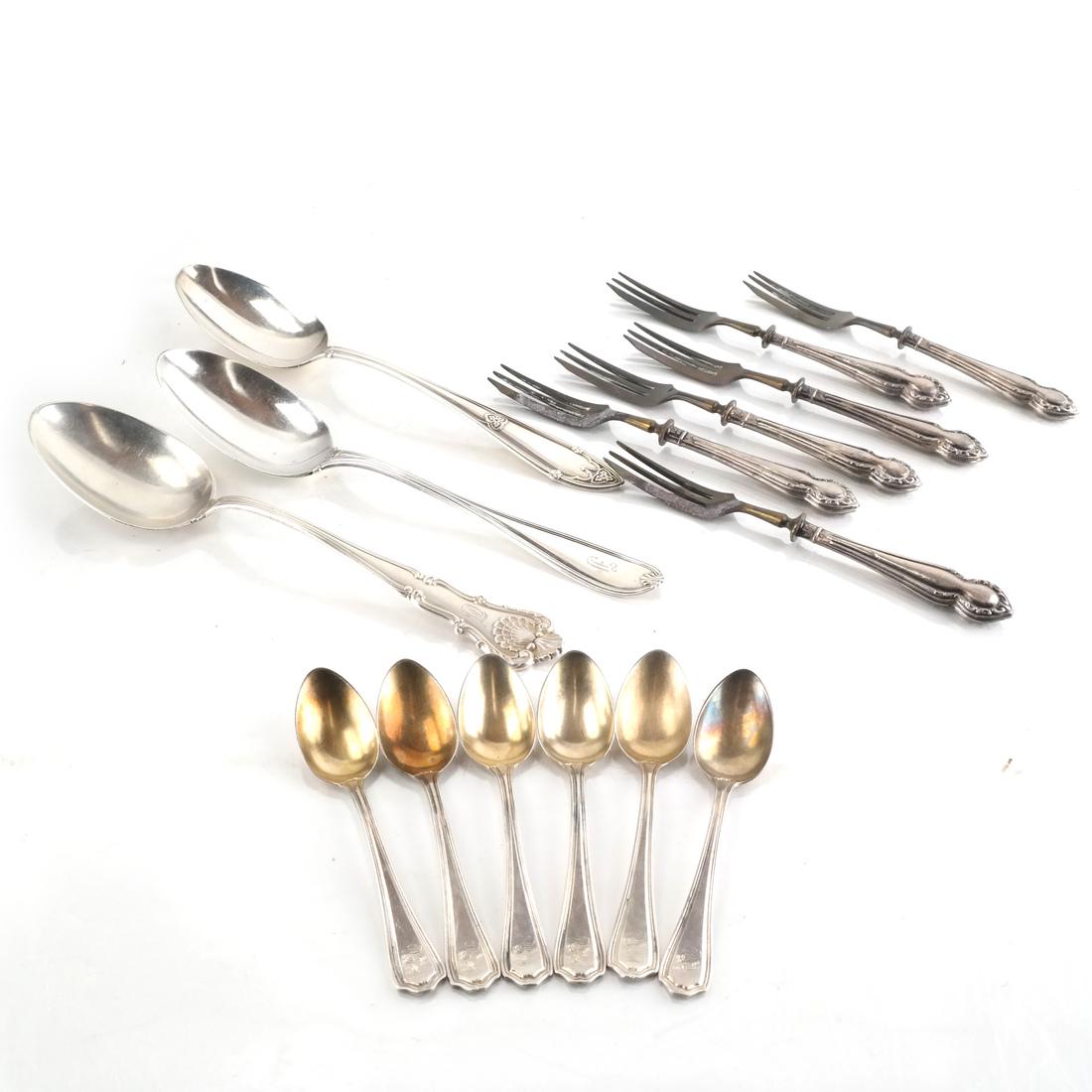 Lot Silver Spoons & .800-Handled Forks (1 of 7)
