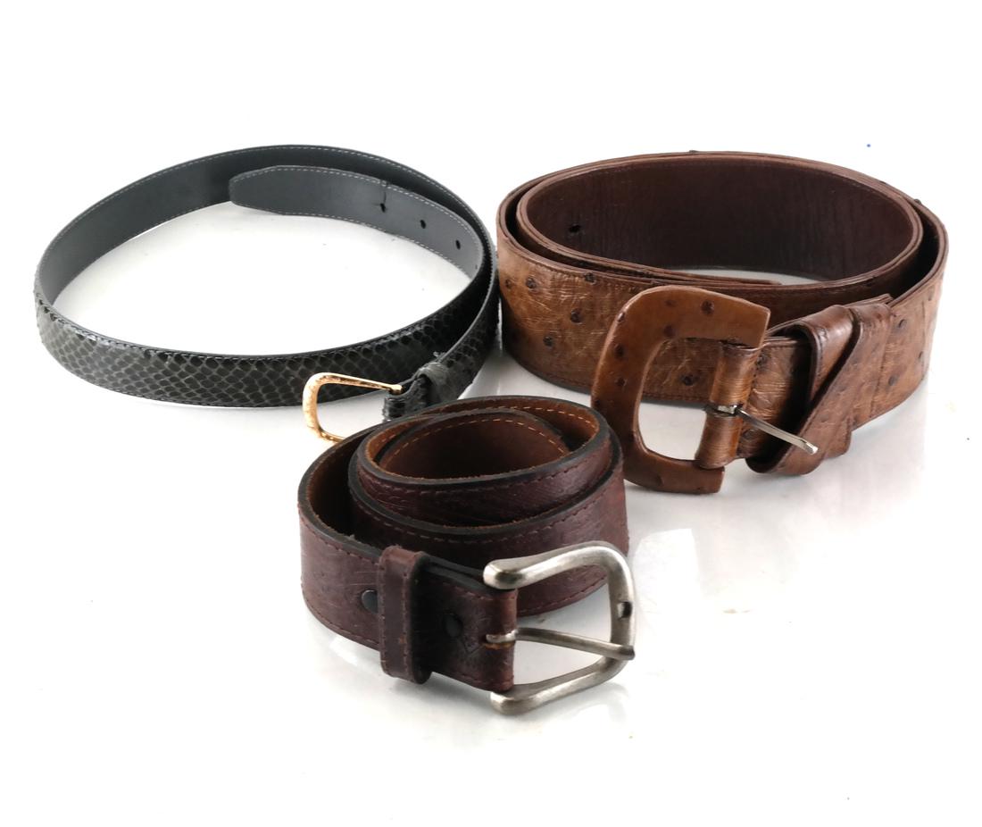 10k Gold Belt Buckle and 3 Belts (1 of 5)